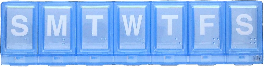 EZY DOSE Weekly (7-Day) Pill Planner, Medicine Case, Vitamine Organizer Box, Large Locking Compartments om veilige recepten Medicatie en voorkomen dat per ongeluk morsen, blauw