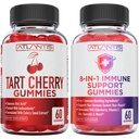 Atlantis Nutrition 60 Tart Cherry Gummies + 8-in-1 Immune Support 60 Gummies