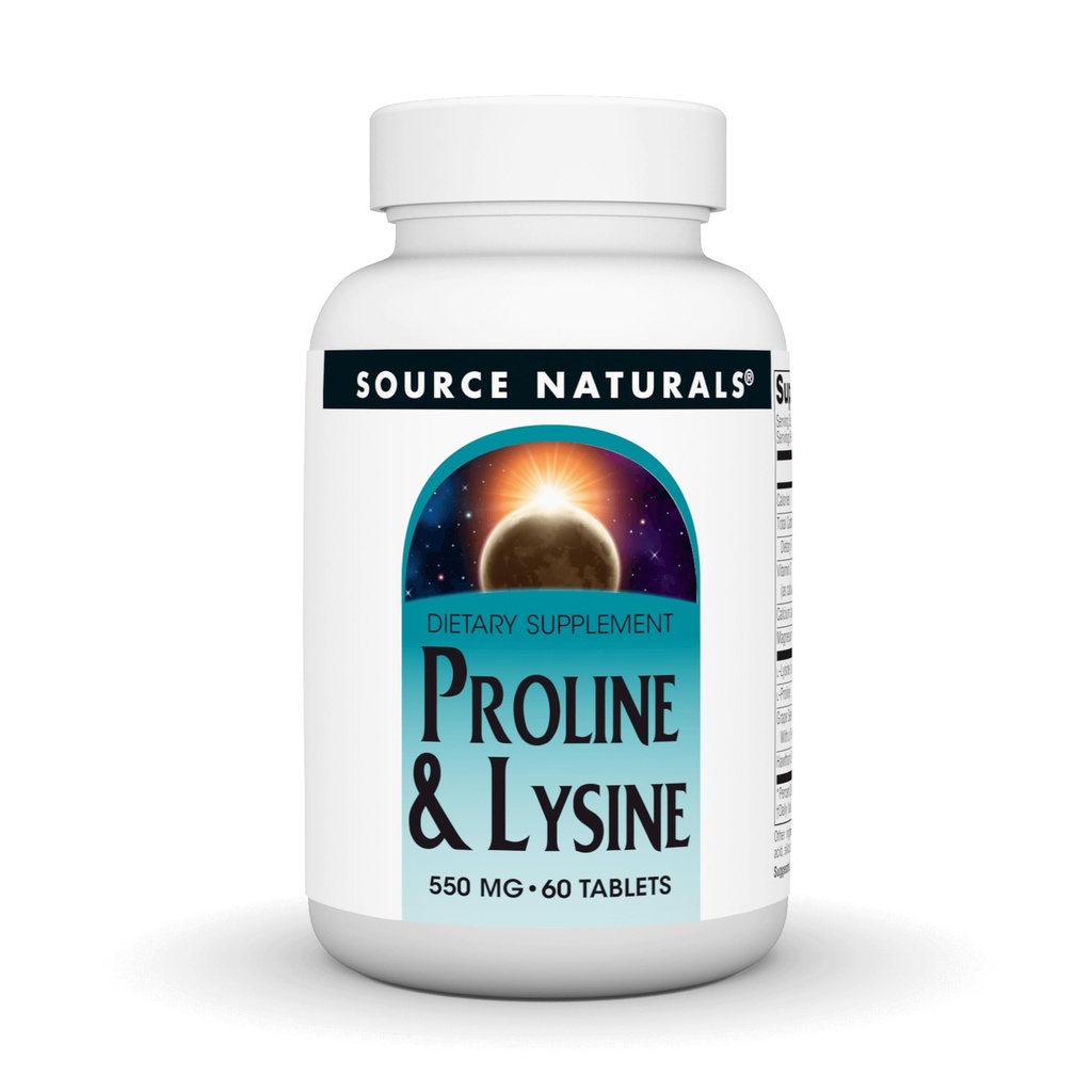 Bron Naturals L-Proline & L-Lysine, 550mg - 60 tabletten