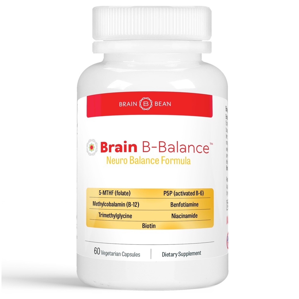 Brain B Balance: Gemethyleerde Multivitamine - Gemethyleerd B Complex Neurobalance Formula - Methylfolaat Ondersteunt Mood. Mind. Geheugen - 60 Vegan Capsules