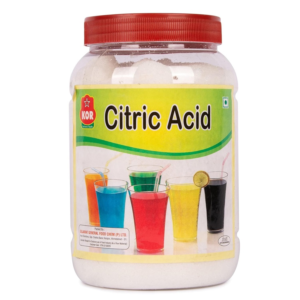KOR Citric Acid Unhydrided Powder, 800g /Nimbu Fool for Cooking/Food Grade Citric Acid Powder for Cleaning, Home & Kitchen/Nimbusat/Tatri/Multiple Purpose Use in Baking Making Malai Peda, Jalebi, Poha Chivda, Dhokla