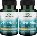 Swanson L-Histidine - met Ajipure 500 mg 60 Veg Caps (2 verpakkingen)