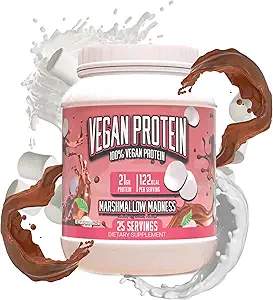 Huge Supplements Vegan Protein Powder - Marshmallow Madness - Superior Plant-Based Protein Powder, 20g Protein Per Serving, Gluten Free
