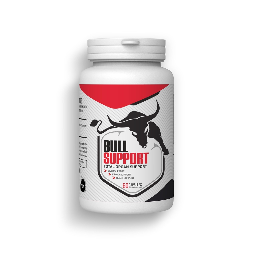 Bull Support | Total Organ Support | Natural & Science-Backed Formula For Heart, Liver & Kidney Health | Support Optimal Lipid Profiles | Improve Strength & Growth | 60 Capsules | FSSAI Approved