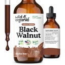 Wild & Organic Black Walnut Tincture - Detox Cleanse w/Black Walnut Hull Extract - Herbal Supplement for Gut Cleanse Detox and Digestief Well-Being - Vegan, Sugar & Alcohol-Free - 4 fl oz