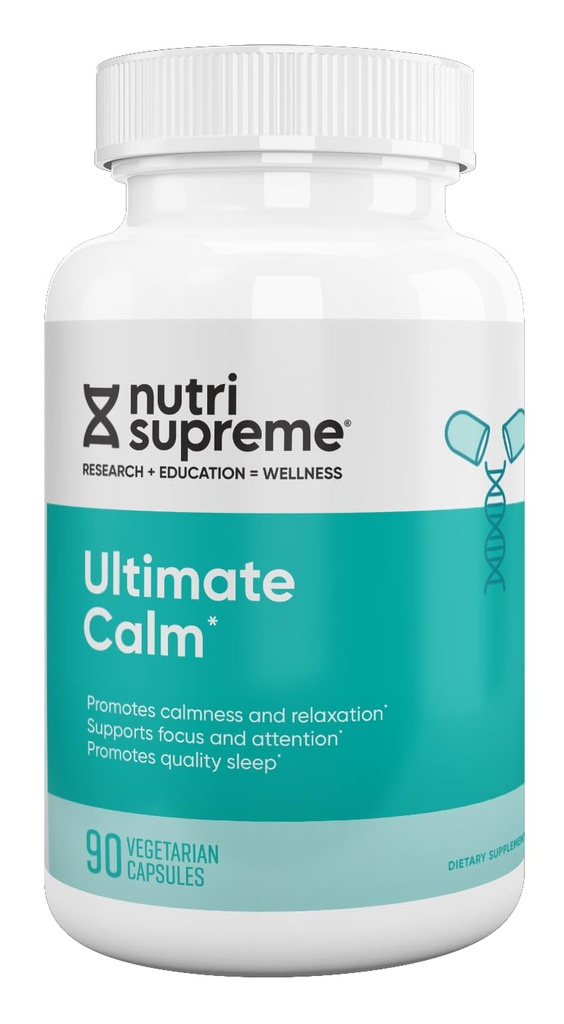 Nutri Supreme Ultieme Kalm, Ondersteunt Kalm en Ontspannen Mood, Kwaliteit Slaap, Alle Natuurlijke 90 Capsules