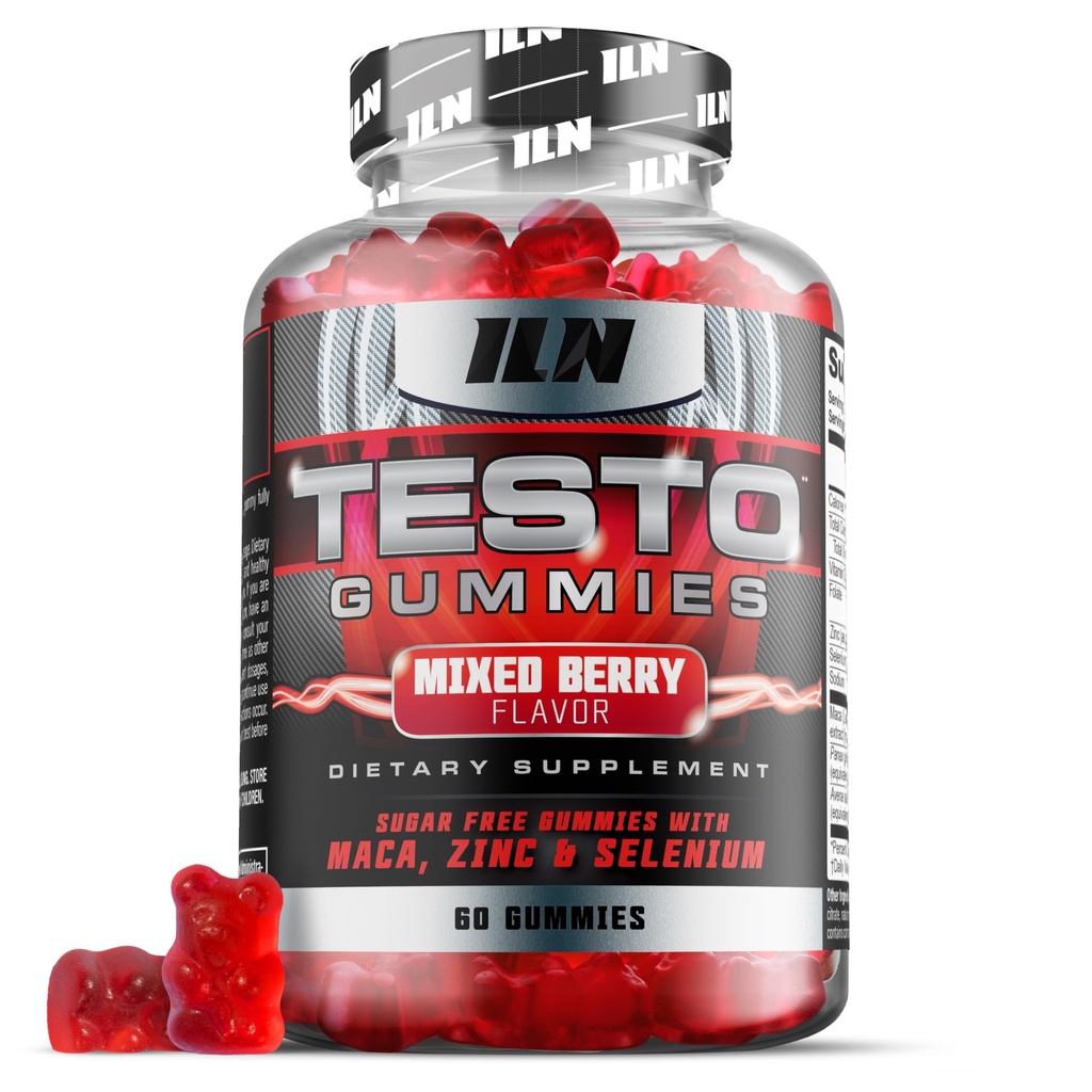 Iron Labs Nutrition Testo Gummies for Men (60 Gummies) - High Strength Booster for Men - Mixed Berry Flavor - Kenmerken Maca, Ginseng, Zink en Selenium - Sugar Free & Vegan Geschikt