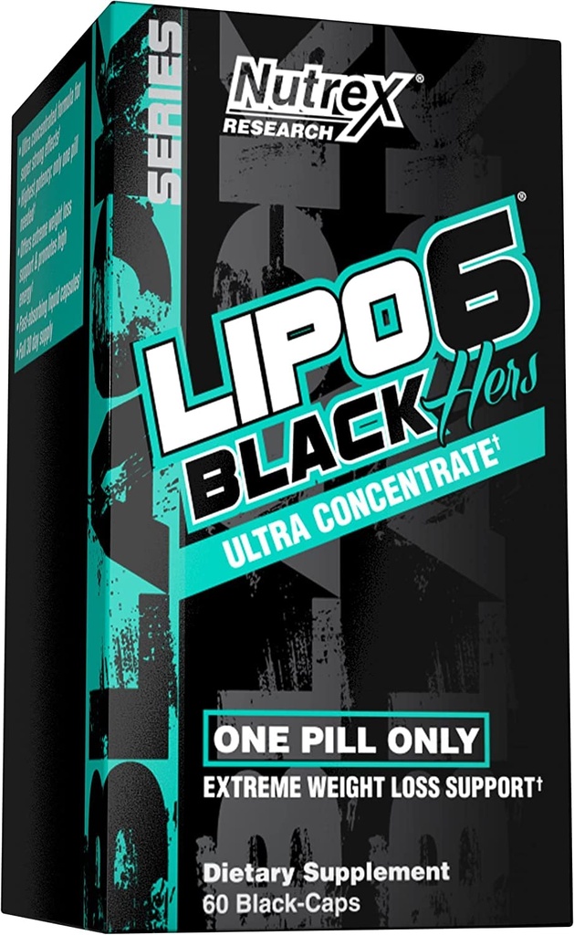 Nutrex Research Lipo-6 Black Hers Ultra Concentrate Pills For Women Metabolism Booster 60 Diet Pills - 1 Count