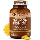 Carbamide Forte Salmon Omega 3 Fish Oil Capsules 1000mg | Salmon Fish Oil Omega 3 Capsule With Vitamin D3 + E For Men & Women | Omega3 Fishoil Supplement For Heart, Joints, Bones & Skin - 150 Softgels