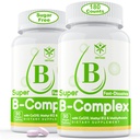 Suikervrij vitamine B Complex met Methyl B12, MethylFolaat, B6, B1, B2, B3, Fast Solution Highly Bio available Methylated B Complex Supplement for Energy Levels, Neural System, Vegan,180 Tablets