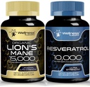 WELNESS LABSRX Resveratrol Capsules 10000 - Lions Mane Supplement Capsules