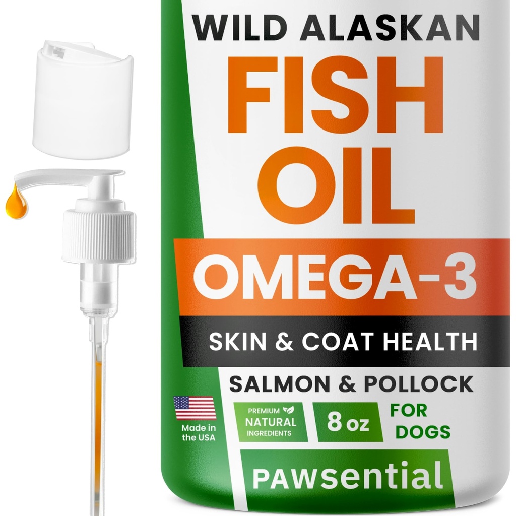Omega 3 Visolie voor honden & katten - Gemaakt met Wild Alaska Zalmolie; Vloeibare Visolie Supplement voor Huisdieren met Omega 3 EPA + DHA Vetzuren; Echte Ingrediënten, Echte Proeverij Vertrouwd door Veters!