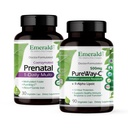 Emerald Labs Bundle with Prenatale 1-Daily Multi (60 Veg Caps) & PureWay-C (90 Veg Caps) - Prenatale Multivitamine met Methylated Folaat, IJzer & More* - Vitamine C Supplement met R-Alpha Lipoïnezuur