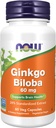 NOW Foods Supplements, Ginkgo Biloba 60 mg, 24% Standardized Extract, Non-GMO Project Geverifieerd, 60 Veg Capsules