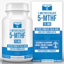 L-methylfolaat 15 MG, geoptimaliseerde & hoog-bioactieve methylfolaat, 5-MTHF-supplement voor Mood- en Immuunondersteuning, natuurlijk voedingssupplement voor energie, niet-GMO & Glutenvrij, 90 capsules