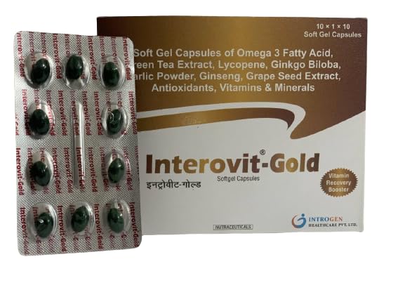 gold Soft Gel Capsules of cc, reen Tea Extract, Lycopene, Ginkgo Biloba, arlic Powder, Ginseng, Grape Seed Extract, Antioxidants, Vitamins & Minerals