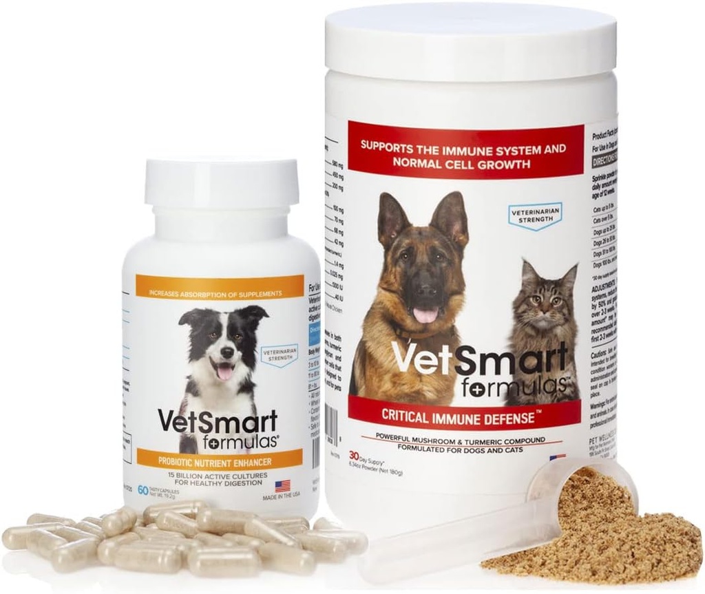 Turkije staart Paddestoel voor honden Immune Ondersteuning gebundeld met Probiotic Nutrient Enhancer