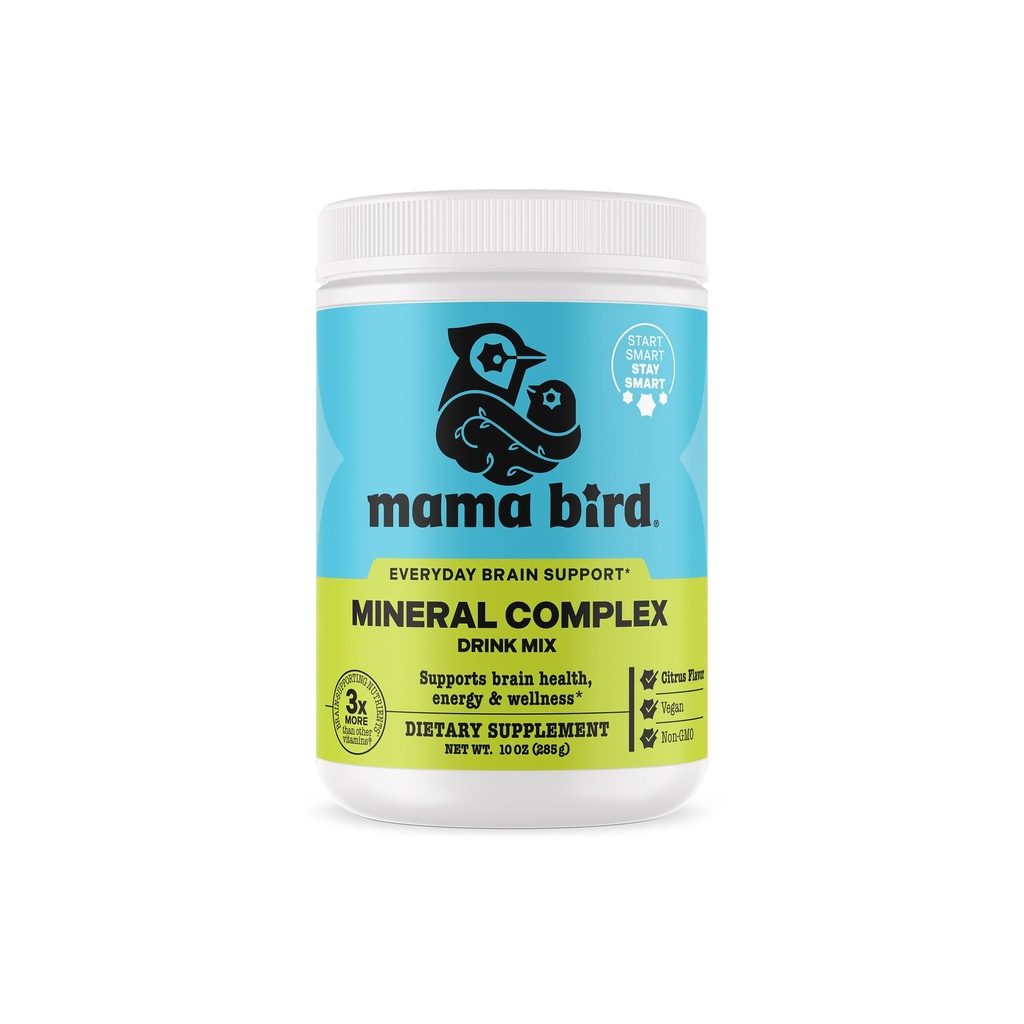Best Nest Wellness Mama Bird Mineral Complex - Brain Health Support Multivitamine - Aids Bone Development for Mother & Baby - Drink Supplement with Choline & Magnesium - Lemon-Lime, 285 g (30 Servings)