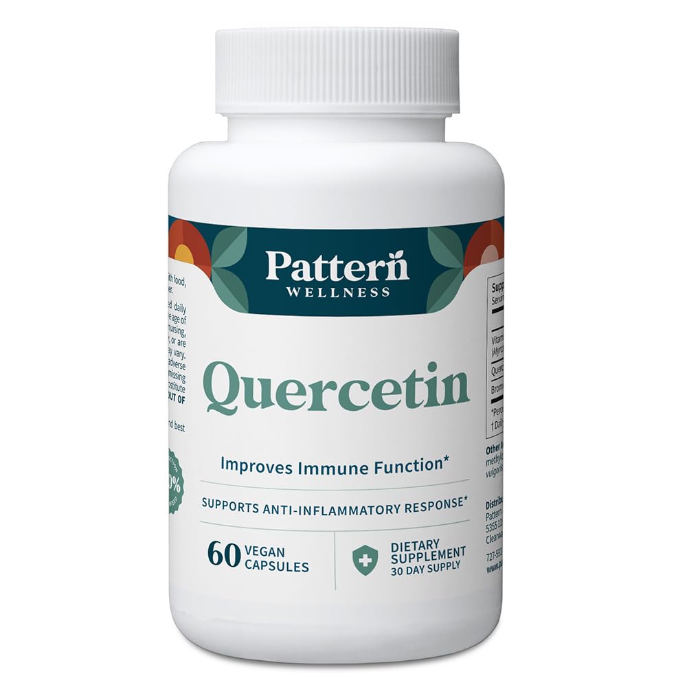 Patroon Wellness Quercetine Supplement met bromelaïne - Immuunfunctie en Cellular Health Support - Antioxidant & Whole Body Wellness - 60 Vegan Capsules
