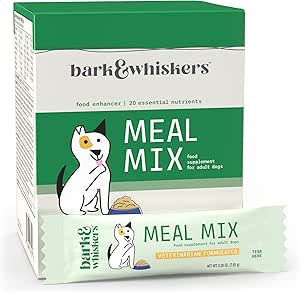 Dr. Mercola Bark & Whiskers Meal Mix for Adult Dogs, 8.09 Oz. (229.5 g), 30 Packets, Offers 20 Essential Nutrients, Promotes Digestive Health, Veterinarian Formulated, Non-GMO
