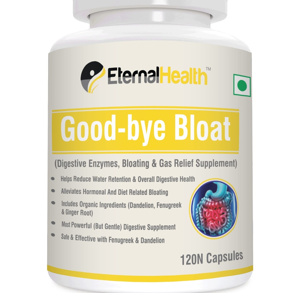 EternalHealth Good-bye Bloat Digestive Enzymes Supplement, 120 Capsules