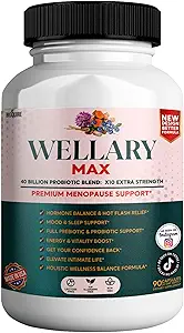 Wellary Max Menopause Support Supplement, 40 miljard CFU Probiotische Blend, 90 capsules (1)