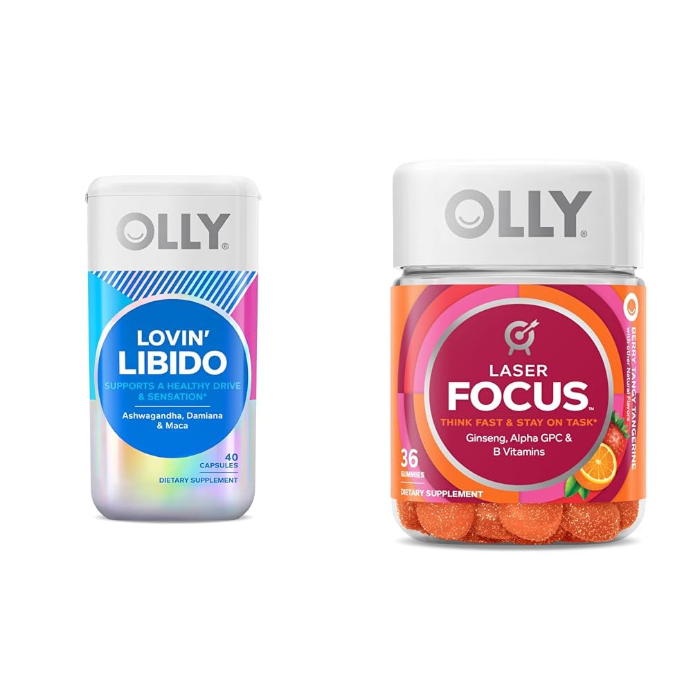 OLLY Lovin Libido Capsules voor vrouwen, Laser Focus Gummies met Ginseng, 36 Tellen