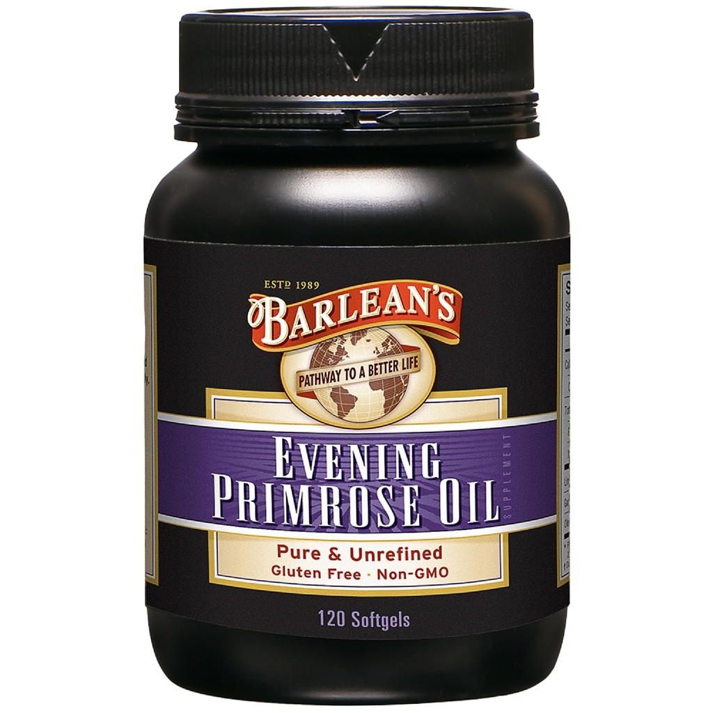 Barlean's Avond Primrose Oil Capsules, GLA Supplement voor mannen en vrouwen, gezonde huid, Immuun Ondersteuning en Bone Strength 1300mg Softgels, 120 Tellen