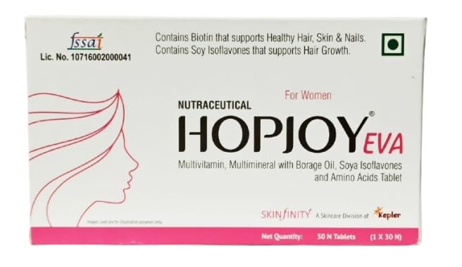 HOPJOY EVA TAB – Daily Wellness Supplement for Women – Hormonal Balance & Vitality Support – 30 Tablets (Pack of 1)