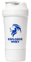 EXPLOSIVE WHEY Protein Shaker Bottle | Leak-Proof Gym & Fitness Shaker | BPA-Free Protein Mixing Shaker with Flip Cap and Extra Compartment | Ideal for Whey Protein, Pre-Workout & Smoothies - 600ml