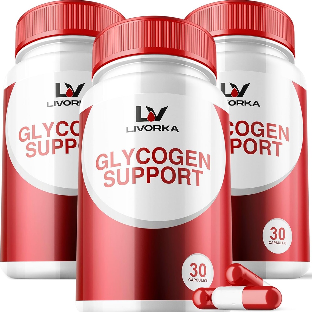 3 Pack - Glycogen Support, Glycogen Control Advanced Formula, Glycogen Capsules, Glycogen Fix met krachtige ingrediënten, 30 capsules per fles voor 90 dagen