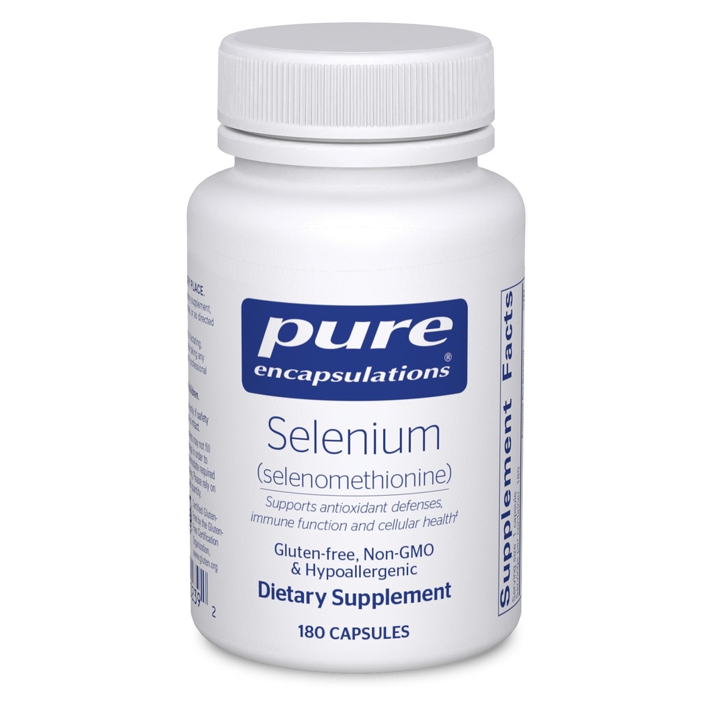 Pure Encapsulations Selenium - 200 mcg - voor een gezonde celfunctie, immuunsysteem en antioxidanten - mineraalsupplement - veganistisch en glutenvrij - 180 capsules