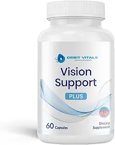 Vision Support Supplements with Lutein, Zeaxanthin, Bilberry Extract - Eye Care Health Vitamin for Eye Strain, Dry Eyes, Screen Blue Light - Ideal for Adults, Elderly - Made in USA, 60 Veggie Capsules