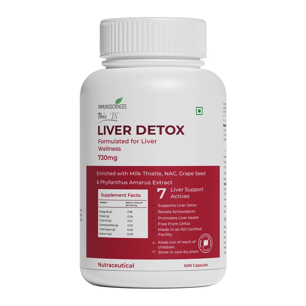 Liver Detox Capsule For Men & Women - Helps To Maintain Healthy Liver Functions and Cholesterol Levels - 60 Capsules