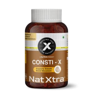 NatXtra Consti X Supplement | Supports Bowel Movement, Digestive Balance & Gut Health | Cinnamon, Triphala & Ginger | 60 Vegetarian Capsules