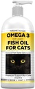 Knooppunten Natuurlijke visolie voor katten Huid & jas - 100% Pure Omega 3 Visolie voor roos & haarballen - Kattenvitaminen en supplementen Visolie Vloeistof voor gezamenlijke ontsteking, Immuun Ondersteuning & spijsvertering