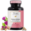 Winged Wellness Balanced Babe, Hormone Balance & Estrogen Detox Supplement for Women - 100mg DIM & Milk Thistle for PMS Bloating, Cramps, Mood, Hormonal Acne, & PCOS Support, 60 Capsules