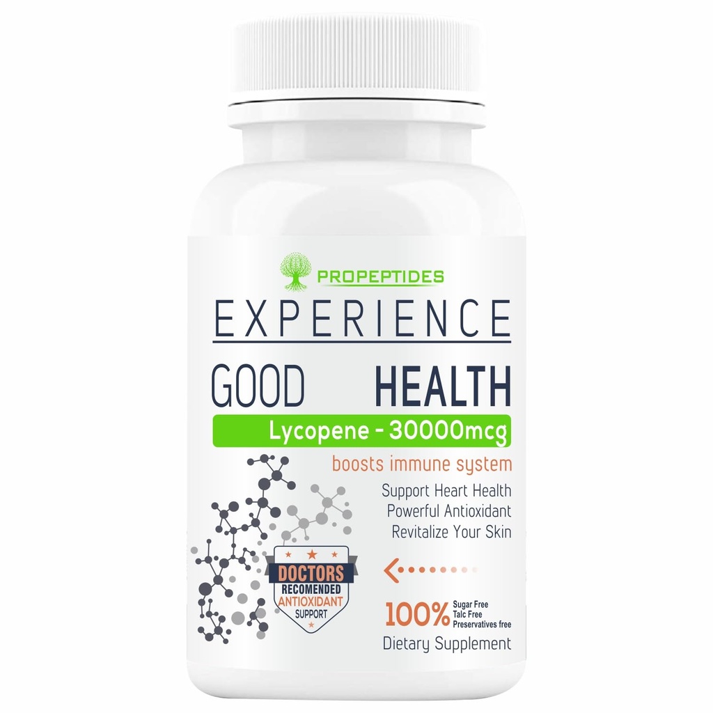 Lycopene 30000mcg Supplement With Spirulina, Vitamin C Tablet, Grape Seed Extract, Super Food To Prostate Health, Antioxidant-60 Sugar Free Tablets (No Capsule/Capsules Pack1)