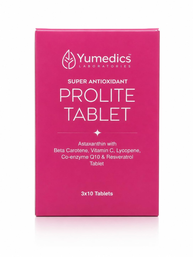 Prolite Super Antioxidant Tablets | Astaxanthin with Beta Carotene, Co-Enzyme Q10, Lycopene & Resveratrol | 3x10 Tablets