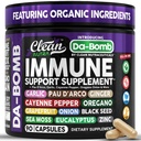 Biologische Immuun Ondersteuning met PAU D'Arco Knoflook Cayenne Pepper Oregano Gember Grapefruit Ui Zwarte Zaad Zee Mos Black Pepper Zink Eucalyptus Vitamine C Vitamine D Biologische Soursop door Clean Nutra