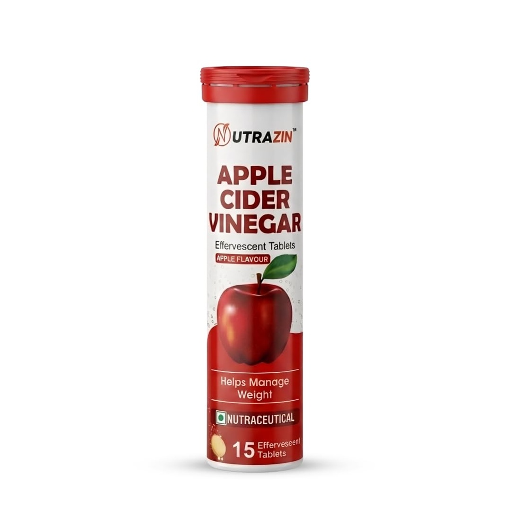 Apple Cider Vinegar Effervescent Tablets 750mg ACV | Apple Flavour | Dietary Supplement | 15 Tablets