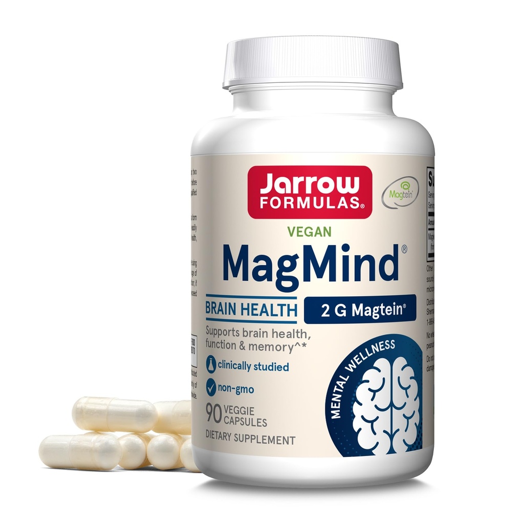 Jarrow Formules Alpha GPC 300mg Hersenfunctie Ondersteuning & MagMind Magnesium Hersen Gezondheid Capsules