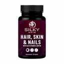 Silky Skin Hair, Skin & Nails with Glutathione & Biotin | Vitamins A, C, E, D3,K2, Zinc & Grape Seed Extract | 60 Caps | For Skin Radiance, Strong Nails & Healthy Hair