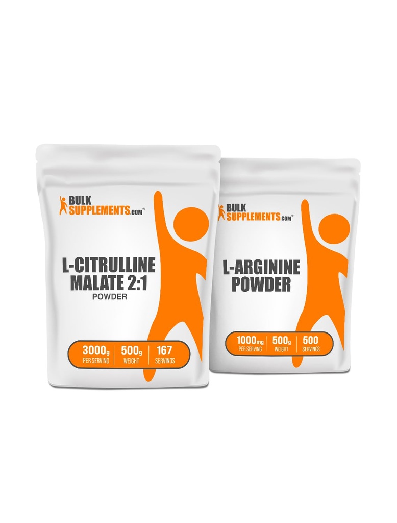 BulkSupplements Citrulline Malate 2:1 500g + L-Arginine 500g Bundel