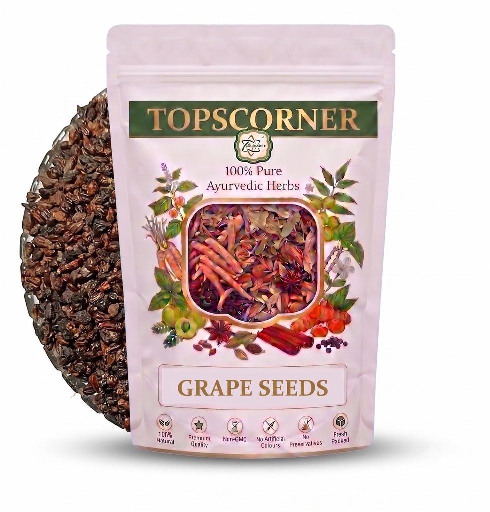Grape Seeds Powder, Vitis Vinifera, Ayurvedic Herb, Vegetarian, 100 Grams