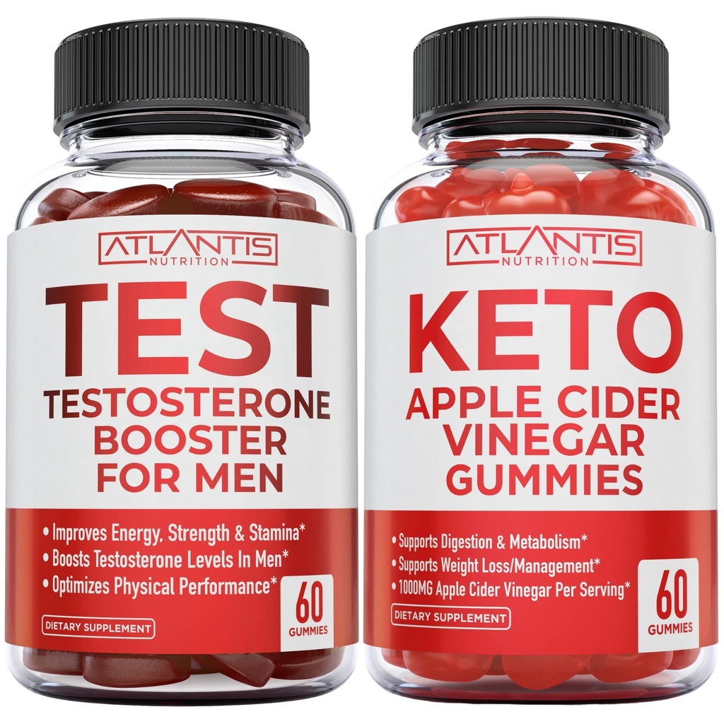 Atlantis Nutrition Testosteron Booster 60 Gummies + Keto Apple Cider Vinegar 60 Gummies