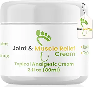Jicht en You Relief Cream voor Joint Discomfort, Flare-Ups, Tendon - Fast Acting Muscle Ache Relieving Rub met Arnica/Ilex Leaf Extract, Aloë Vera en Tea Tree Oil