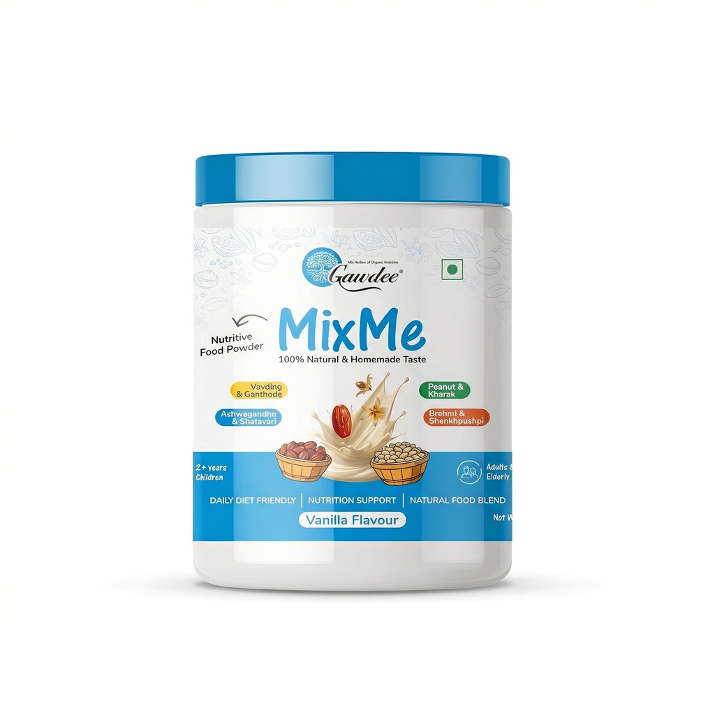 Gawdee MixMe Family Nutrition Powder | 400g | Choco Elaichi Vanilla | Nuts Grains Seeds with Jaggery & Dates | No Refined Sugar | Health Drink Mix for Kids (2+) Adults Seniors | Daily Energy Supplement