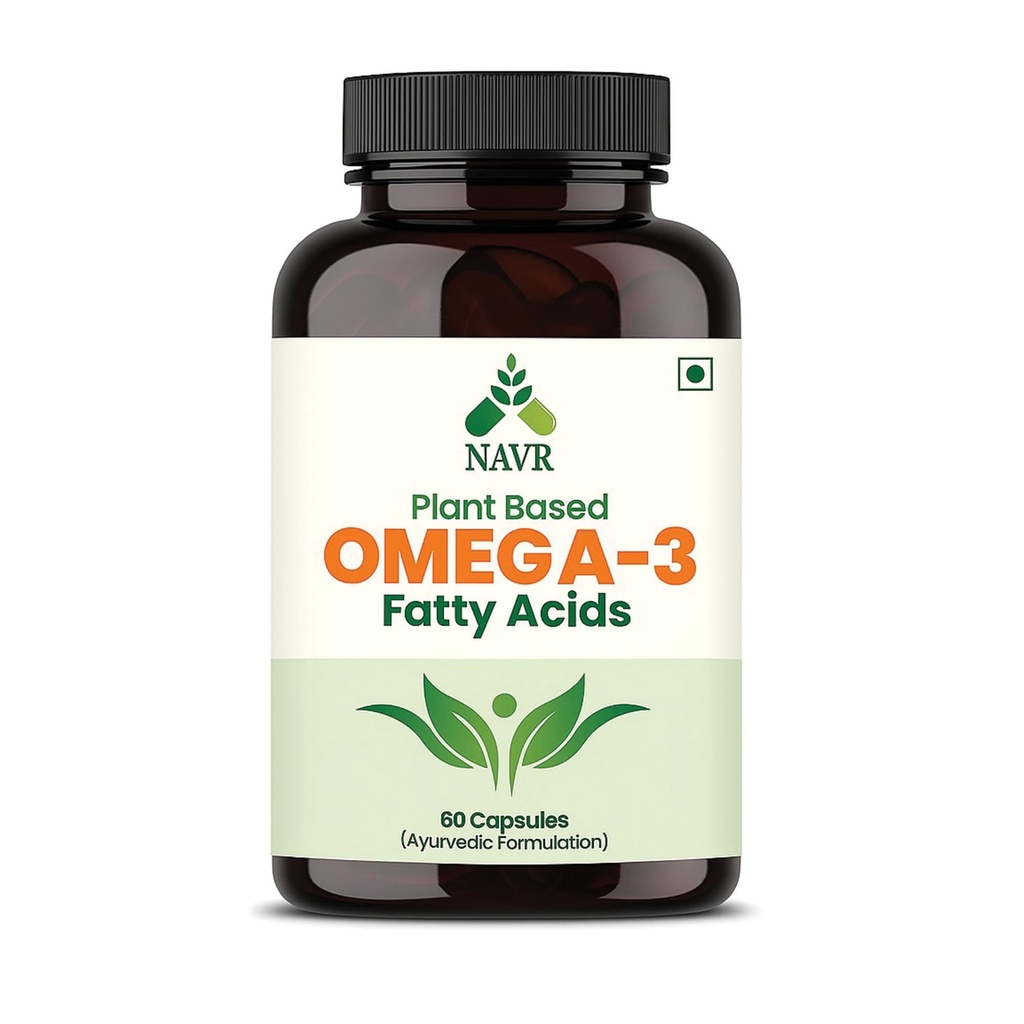 NAVR Herbal Omega 3-6-9 Supplement | Heart Support Brain & Joint Health Support - 60 capsule