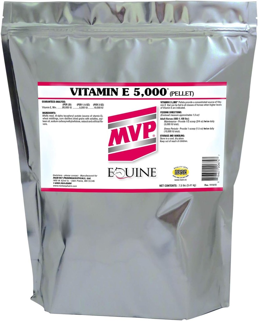 Vitamine E 5.000 (7,5lb) Gepelde vitamine E voor paarden...